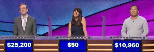 Final Jeopardy (10/10/2018) Alex Schmidt, Mary Adolph, Chris Wong