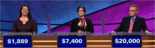 Final Jeopardy (2/5/2018) Jenny Rhodes, Lorie Gasior, Sean Udicious