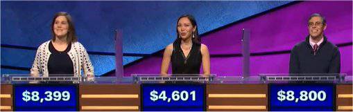 Final Jeopardy (3/22/2018) Rebecca Zoshak, Natasha Go, Lynn Klyde-Allaman