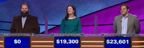Final Jeopardy (3/27/2018) Johnny Trutor, Katy Rosati, Robert Dimitri