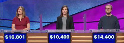 Final Jeopardy (6/18/2018) Deirdre Thomas, Sara Nies, Eric Johnson