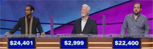 Final Jeopardy (7/11/2018) Wes Hazard, George Holcomb, Stel Plakas