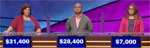 Final Jeopardy (9/25/2018) Nancy Schoppa, Vincent Valenzuela, Courtney Llewellyn