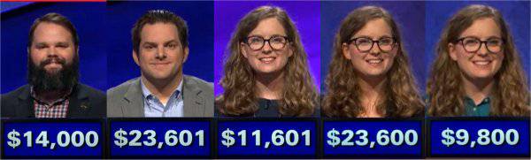 Jeopardy! champs for the week of March 26, 2018