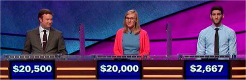 Final Jeopardy (6/7/2019) Brendan Roach, Allison Steger, Steven Silverman