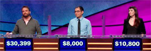 Final Jeopardy (1/4/2019) Jonathan Dinerstein, Robert Perez, Chelsea Hill