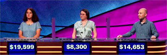 Final Jeopardy (10/9/2019) Jessica Garsed, Emily Shaw, Steven Reich