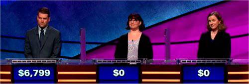 Final Jeopardy (11/1/2019) Andrew Thomson, Christine McKeever, Jennifer Cooper