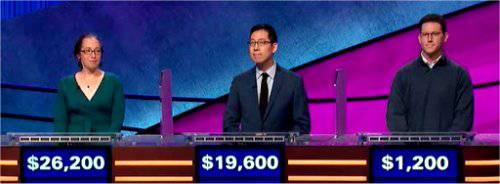 Final Jeopardy (12/10/2019) Jennifer Quail, Ben Chung, Shane Mangin