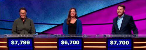 Final Jeopardy (12/24/2019) Robin Miner-Swartz, Barbara Hall, Drew Limon