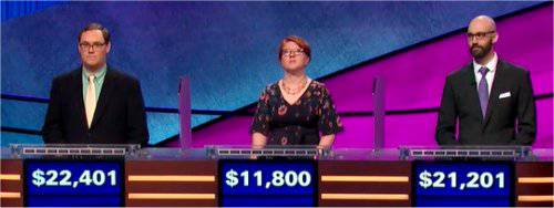 Final Jeopardy (2/4/2019) Will Dawson, Susan Burns, Morgan Campbell