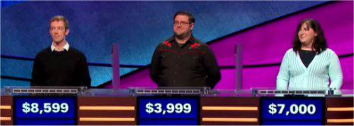 Final Jeopardy (2/8/2019) Bif Reiser, Josh Duggan, Rebecca Nowack