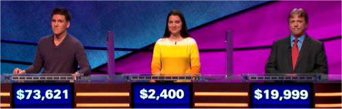 Final Jeopardy (4/24/2019) James Holzhauer, Silvija Ozols, Wayne Erxleben