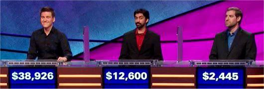 Final Jeopardy (4/5/2019) James Holzhauer, Satish Chandrasekhar, Marshall Shelburne