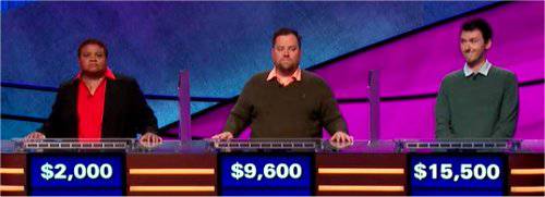 Final Jeopardy (5/7/2019) Tara Baxter, Matthew Bunch, Trevor Crowell