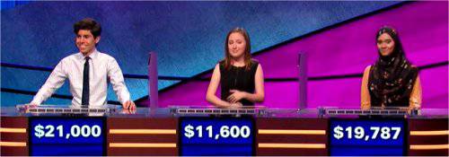 Final Jeopardy (6/18/2019) Lucas Miner, Alison Purcell, Eesha Sohail