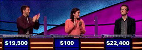 Final Jeopardy (9/26/2019) Jason Zuffranieri, Christine Ryan, Gabe Brison-Trezise