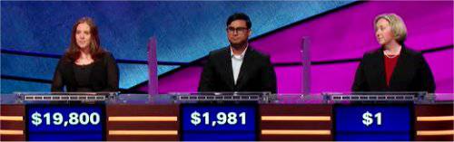 Final Jeopardy (1/6/2020) Karen Farrell, Sayeed Akhtar, Kristin Carter