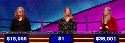 Final Jeopardy (1/9/2020) Lisa Warne-Magro, Claire Henner, Katie Needle