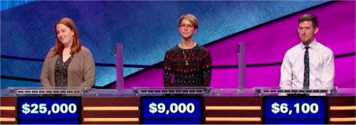 Final Jeopardy (3/13/2020) Jessica Babbitt, Kim Lifeso, Duncan Weals