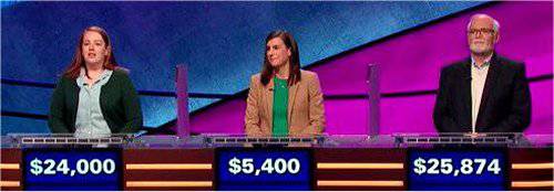 Final Jeopardy (3/16/2020) Jessica Babbitt, Sarah Schmitt, Sid Katz
