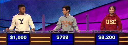 Final Jeopardy (4/15/2020) Nathaniel Miller, Marshall Comeaux, Xiaoke Ying