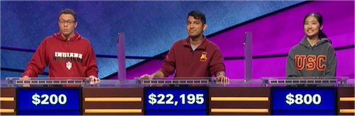 Final Jeopardy (4/16/2020) Tyler Combs, Nibir Sarma, Xiaoke Ying