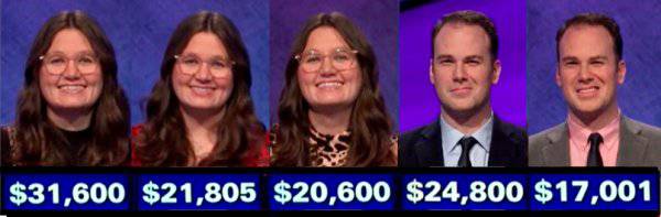 Jeopardy! champs, week of February 24, 2020