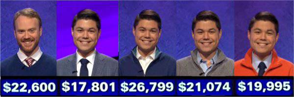 Jeopardy! champs, week of June 8, 2020