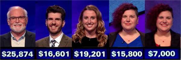 Jeopardy! champs, week of March 16, 2020