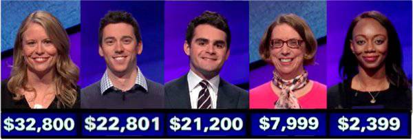 Jeopardy! champs, week of March 23, 2020