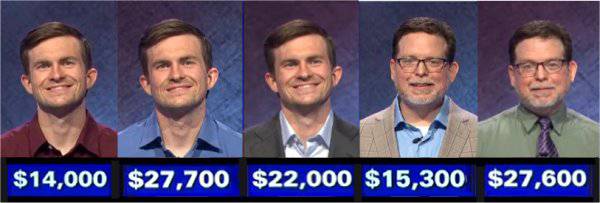 Jeopardy! champs, week of October 5, 2020