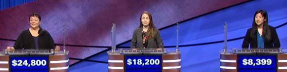 Final Jeopardy (1/7/2021) Yoshie Hill, Natalie Craig, Tracy Lee
