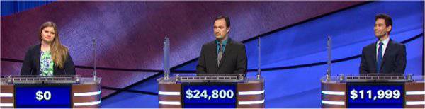 Final Jeopardy (2/8/2021) Leah Wiegand, John Focht, Michael White