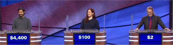 Final Jeopardy (3/12/2021) Dave Pai, Michalle Gould, Keith Bednarczuk