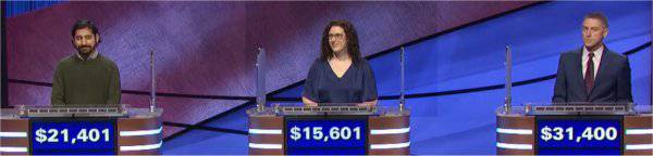 Final Jeopardy (3/15/2021) Dave Pai, Kathleen McNutt, Tom Duffey