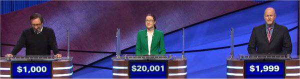 Final Jeopardy (3/22/2021) Nick Cascone, Kathryn Peters, David Eadington