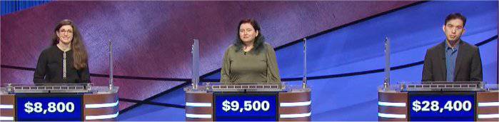Final Jeopardy (3/29/2021) Susan McMillan, Cyndi Mundt, Bryce Hwang