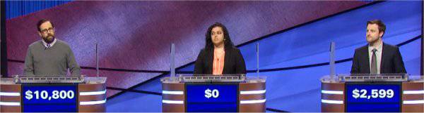 Final Jeopardy (4/20/2021) Mike Nelson, Nina Patel, Logan Crossley