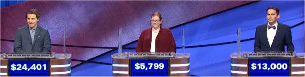 Final Jeopardy (4/6/2021) Brandon Deutsch, Erin Merrill, Chris Hammer
