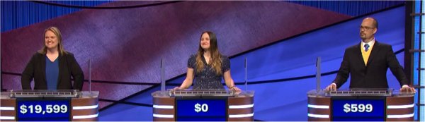 Final Jeopardy (5/3/2021) Emily Sands, Eliza Eatonstern, Cesar Del Peral