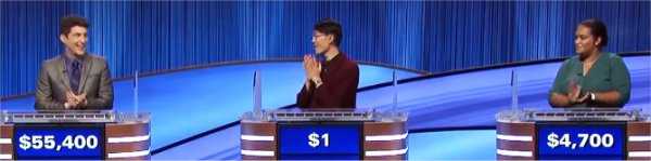 Final Jeopardy (10/1/2021) Matt Amodio,Thomas Dai, Samantha Wells