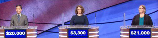 Final Jeopardy (6/22/2021) Michael Tran, Bridget Gallagher, Sandy Olive