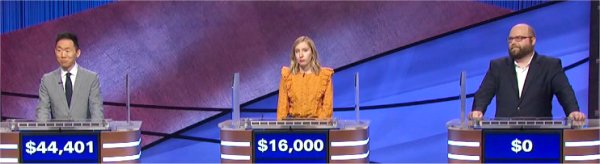 Final Jeopardy (7/13/2021) Tim Moon, Lauren Fisk, Alex Lamb