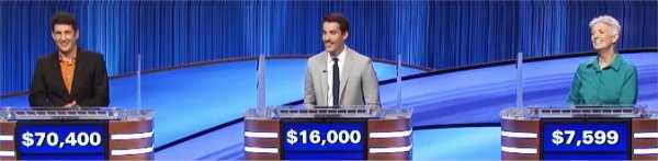 Final Jeopardy (9/28/2021) Matt Amodio, Stu Selonick, Lori Waters