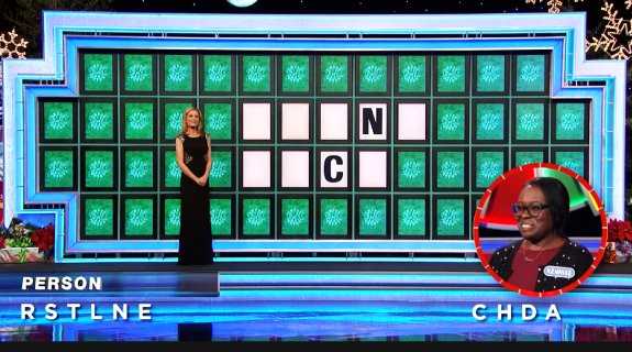 Kennise on Wheel of Fortune (12-20-21)