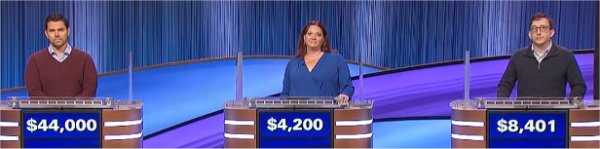 Final Jeopardy (11/29/2022) Cris Pannullo, Sheila Anderson, Matt Harvey