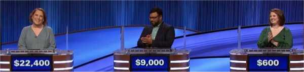 Final Jeopardy (1/11//2022) Amy Schneider, Steve Chanderbhan, Brigid Hogan