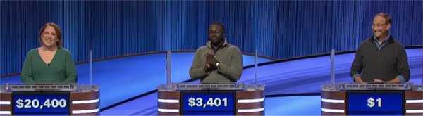 Final Jeopardy (1/4/2022) Amy Schneider, George Adesanya, Gregg Morrow