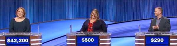 Final Jeopardy (1/7/2022) Amy Schneider, Patsy Lester, Sean Sweeney